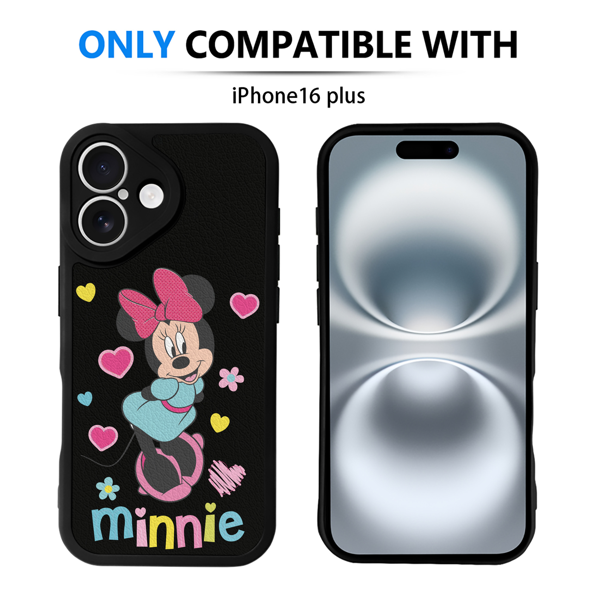 （画像用） ミッキーマウス Mickey Mouse 【iPhone 16シリーズ対応】シリコンスマホケース（レザー調） 材質：シリコン